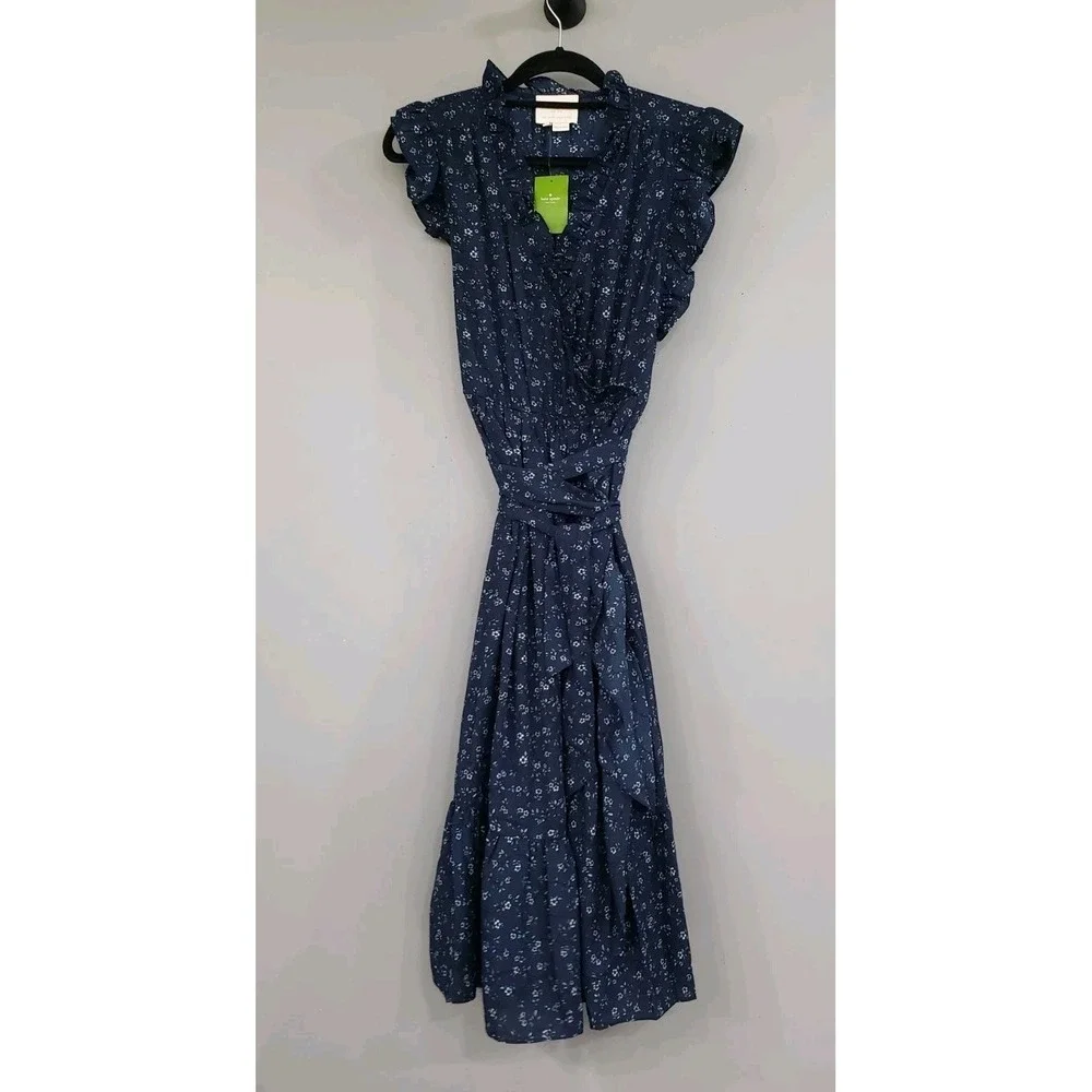 NEW Kate Spade New York Out West Wild RosE Ruffle Faux Wrap Dress Size 6 floral